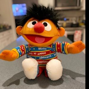 Vintage Ernie Doll - 1995 16" Bilingual Talking Doll